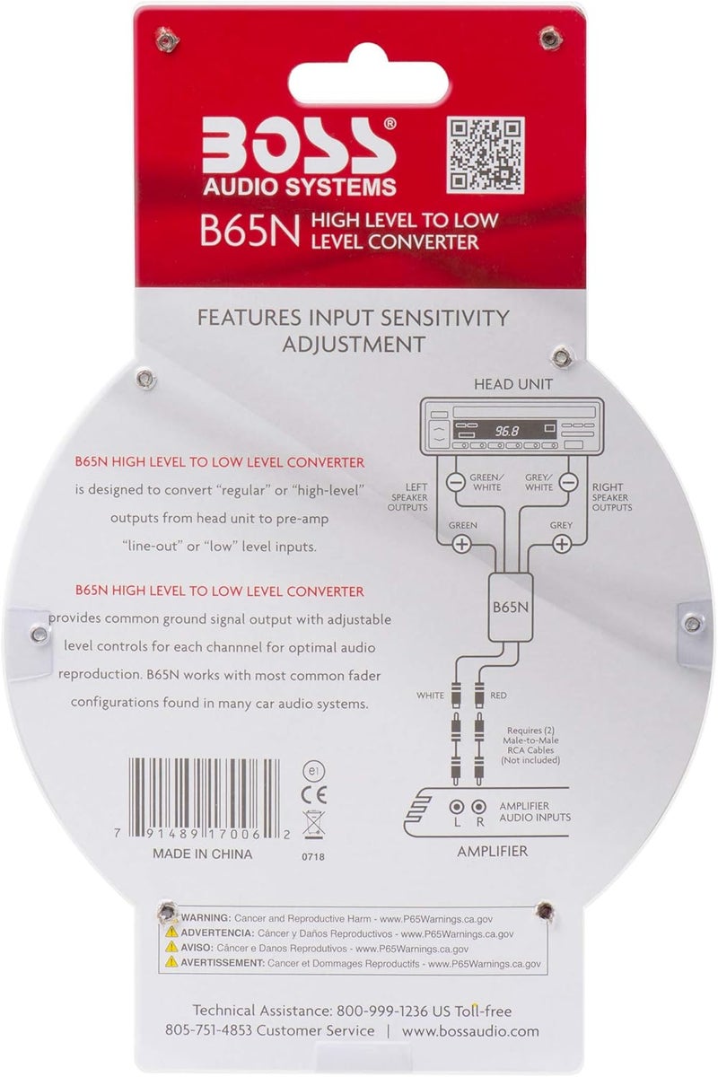BOSS Audio Systems B65N High Level to RCA Converter Noise Filter for Car Audio Systems - Image 3